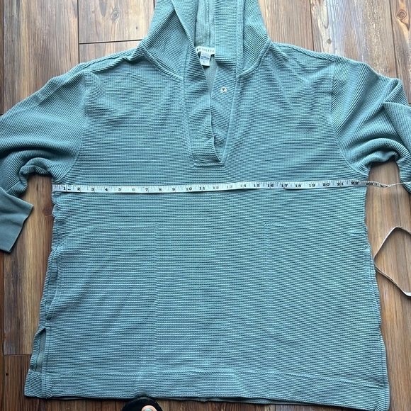 Athleta Women's Coaster Luxe Waffle Hoodie Minimalistic Blue Pullover Size M - Picture 7 of 11